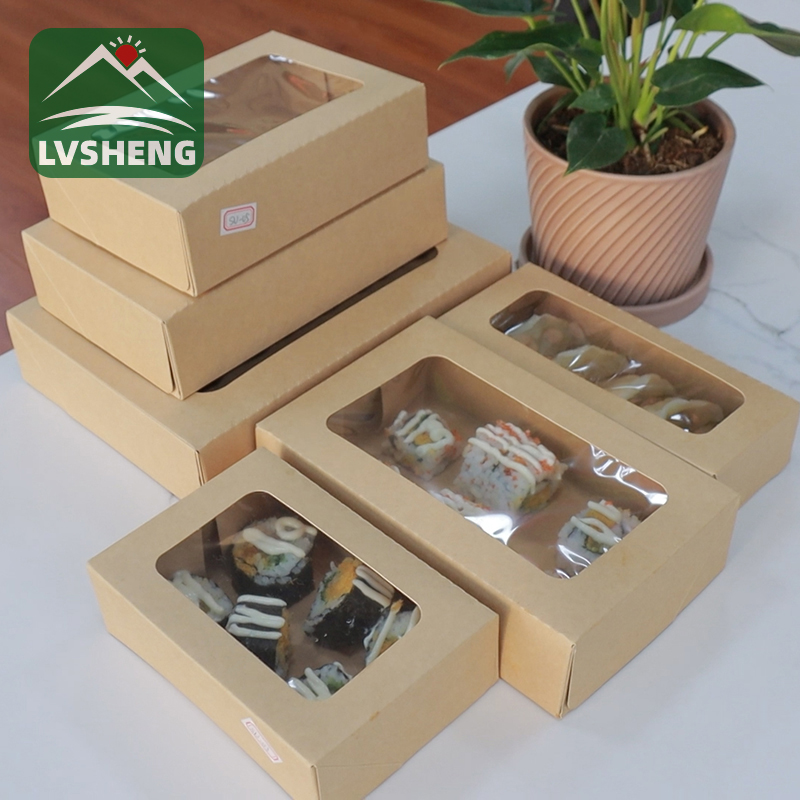 Нови производи од фабриката Xiamen Lvsheng -sushi Togo Box со јасен прозорец